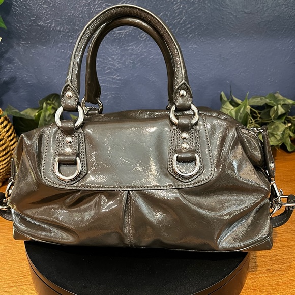 Coach Gray Patent Leather Satchel - Picture 2 of 15